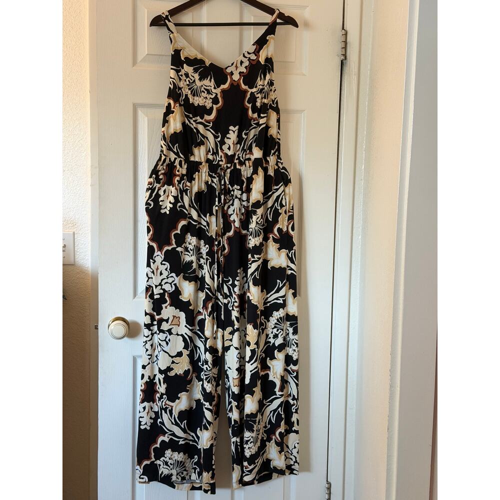 Lane Bryant 18/20 Floral Wide Leg Jumpsuit Boho Flowy Fall Discontinued Style - Picture 2 of 4